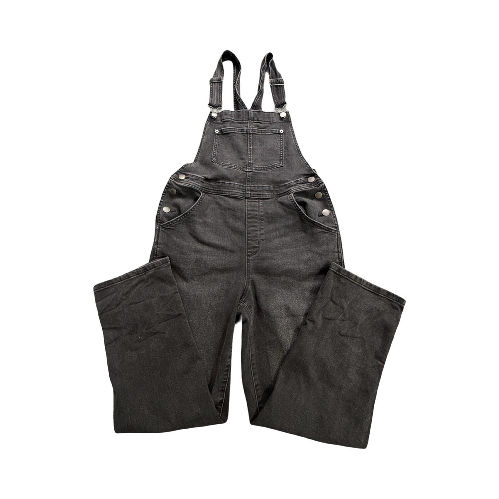 Sonoma Overalls Women M 32x25 Black Denim Wide Leg Stretch Western